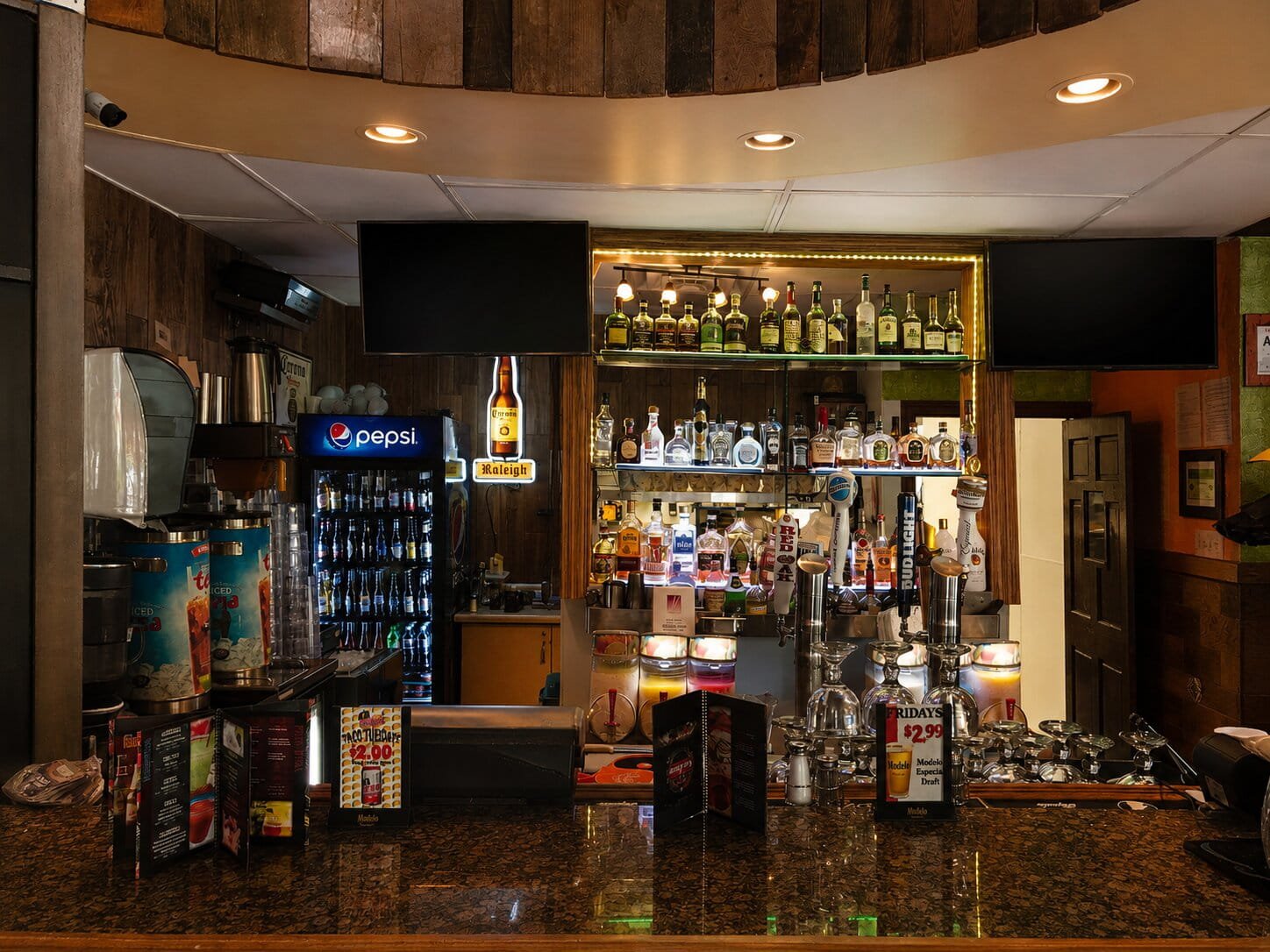 Colorful bar interior at Coco Bongo in Raleigh