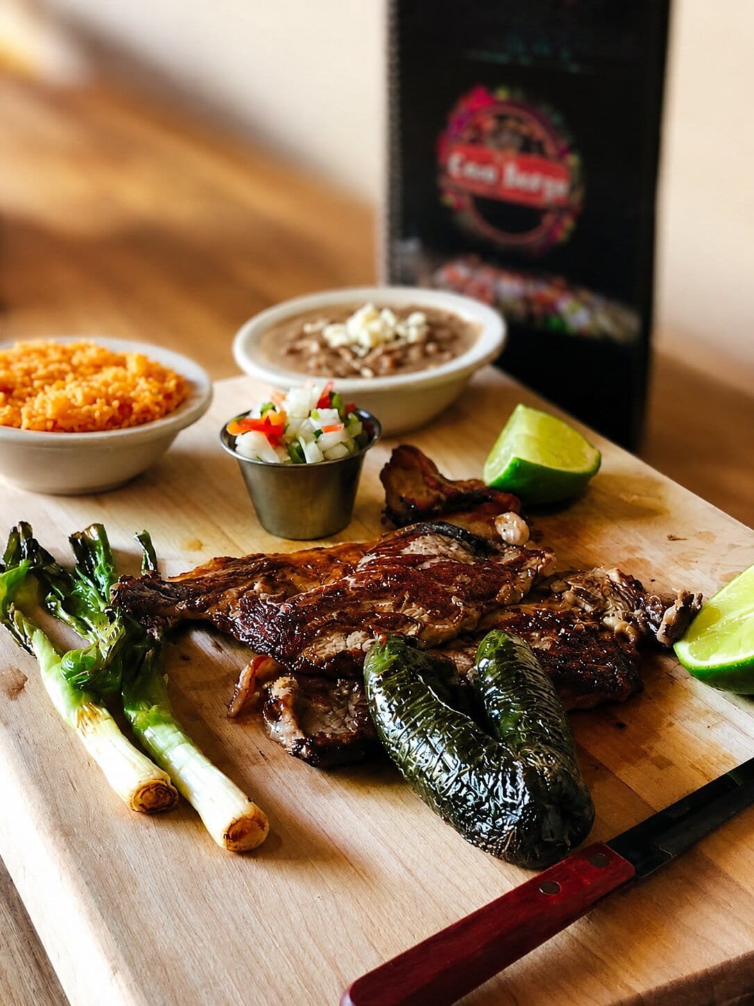 Grilled steak platter served at Coco Bongo in Raleigh